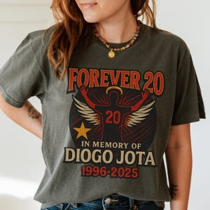 Forever 20 Diogo Jota Memorial Shirt Comfort Colors Soccer Tribute Tee Wings Halo Top Gift For Football Fans Liverpool Portugal Lovers