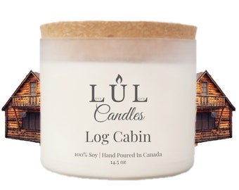 Log Cabin - 3 Wick Candle | 14.5 oz - 100% Soy Wax | Muskoka Candle