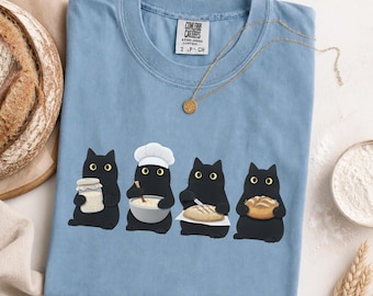Black Cats Sourdough Shirt, Funny Sourdough Starter Cat Mom Sweatshirt, Bread Lover Gift