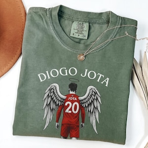 Diogo Jota Tribute Shirt, Forever a Red Angel Tee, Liverpool Memorial T-Shirt, RIP Jota 1996 to 2025, Comfort Colors Soccer Fan Gift