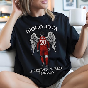 Diogo Jota Tribute Shirt, Forever a Red Angel Tee, Liverpool Memorial T-Shirt, RIP Jota 1996 to 2025, Comfort Colors Soccer Fan Gift