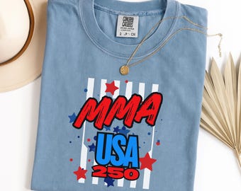 MMA Shirt, Patriotic Fighter Tee, American Martial Arts Shirt, USA 250 Sweatshirt, Fight Night Gift, Fourth of July Shirt