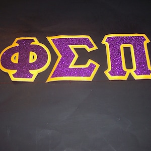 Phi Sigma Pi Shirt -- Purple Glitter on Goldenrod Twill