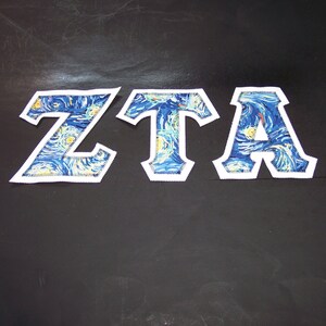 Zeta Tau Alpha Shirt -- Starry Night on White Twill