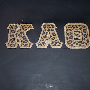Kappa Alpha Theta Shirt -- Cheetah on Gold Glitter