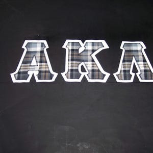 Alpha Kappa Lambda Shirt -- Tan & Gray Plaid on White Twill