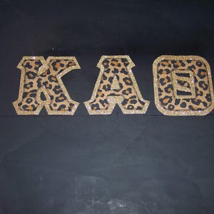 Kappa Alpha Theta Shirt -- Cheetah on Gold Glitter