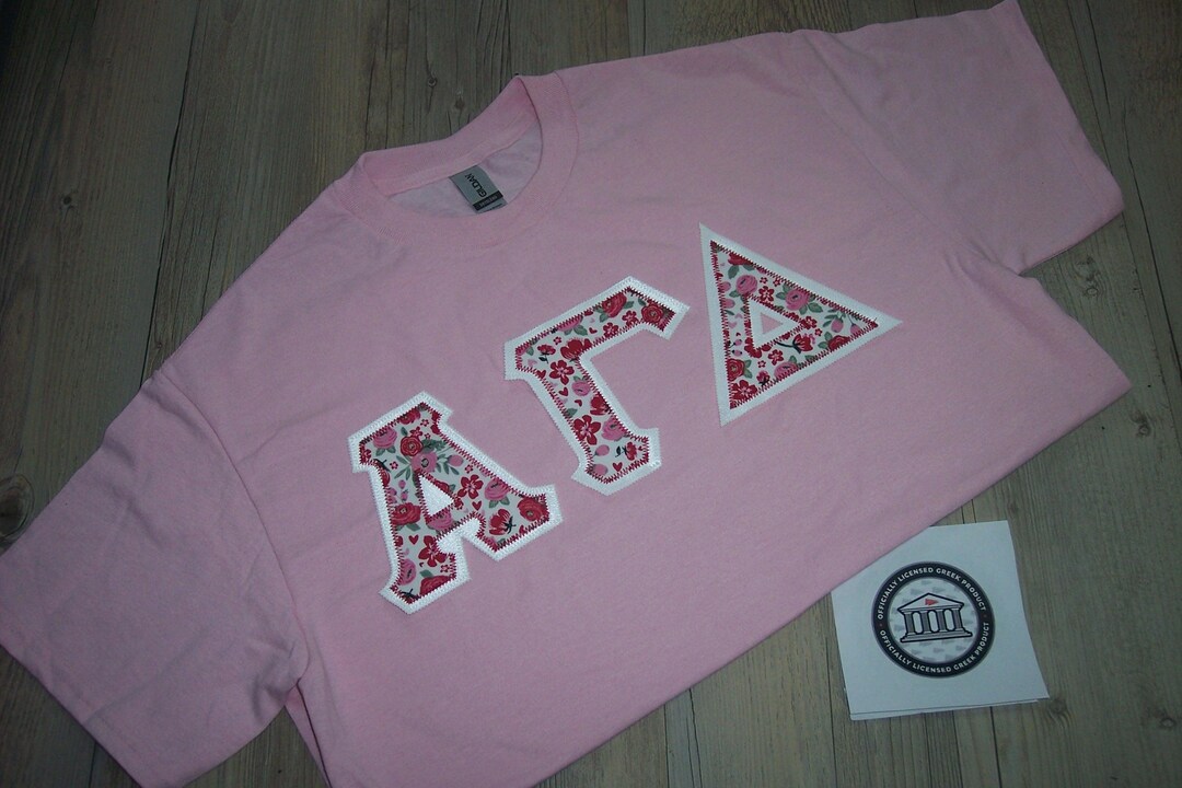 Alpha Gamma Delta Shirt -- Hearts & Roses on White Twill (AGD-3) - Etsy