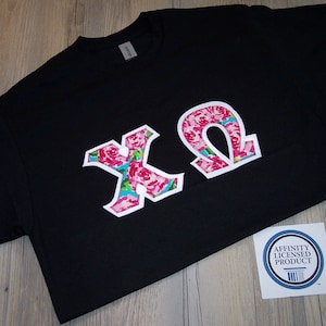 Chi Omega Shirt -- Design on White Twill