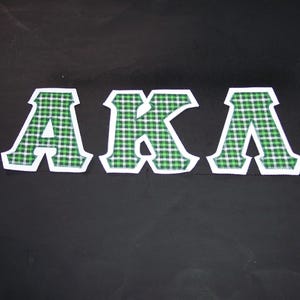 Alpha Kappa Lambda Shirt -- Green Plaid on White Twill