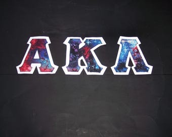 Alpha Kappa Lambda Shirt - Patriotic Galaxy  on White Twill