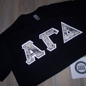 Alpha Gamma Delta Shirt -- Moon & Stars on White Twill (AGD-13)