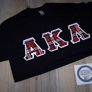Alpha Kappa Lambda Shirt -- Red & Black Plaid on White Twill
