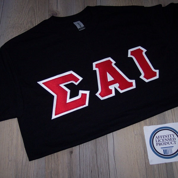 Sigma Alpha Iota Shirt -- Red Twill on White Twill