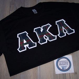 Alpha Kappa Lambda Shirt -- Blue & Green Plaid on White Twill