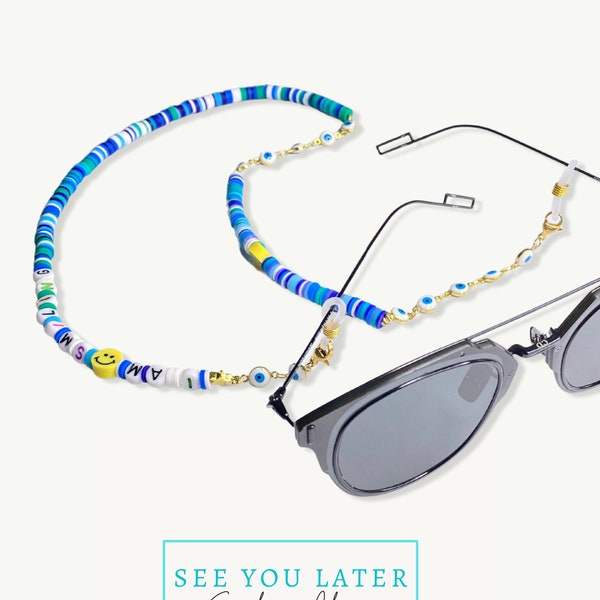 Chaines de lunettes colorées et multicolores, Cordon de lunettes de soleil, cordon pour masques et bijoux de sac à main, tendance été 2021