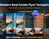 Luxury Property Flyer Template | Modern Real Estate Marketing (Canva, PSD)