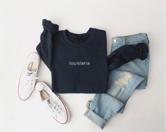 Louisiana Sweatshirt | Louisiana Pullover | Louisiana Crewneck | Louisiana Tshirt | Vintage State Sweatshirt | Louisiana Pride