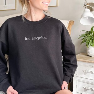 Los Angeles Sweatshirt | Los Angeles Pullover | Los Angeles Crewneck | California Tshirt | Vintage Sweatshirt | Embroidered Sweatshirt image 1
