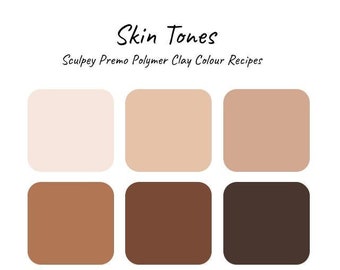 Inclusive Skin Tones - Sculpey Premo - Polymer Clay Color Recipes Guide