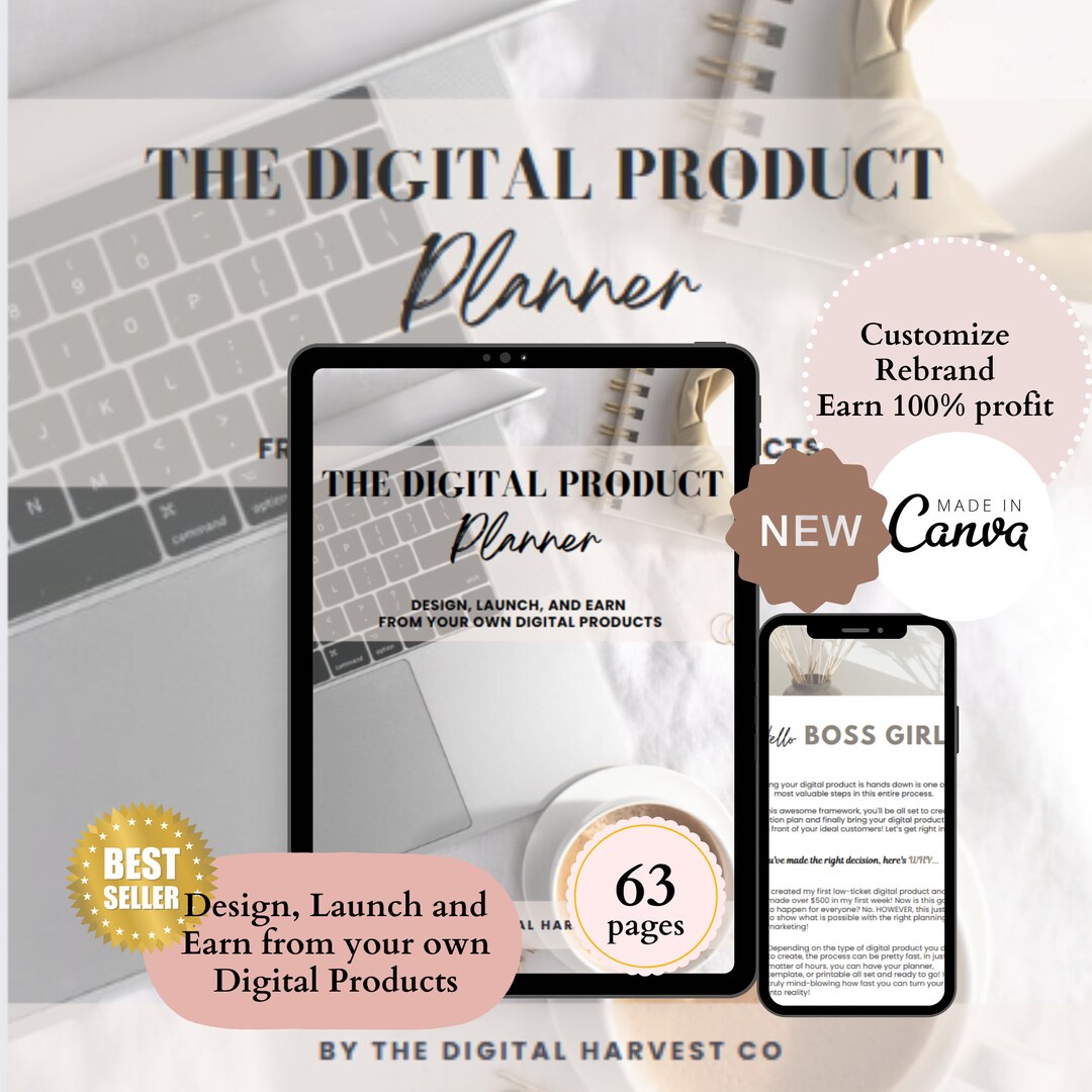 Digital Product Planner Niche Mastery PLR Resell Rights Canva Template ...