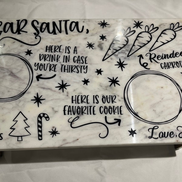 Dear Santa tray / Santa tray / cookie board/ Rudolph’s carrot / Christmas treats /