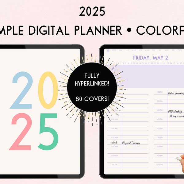 Simple 2025 Digital Planner -  Colorful