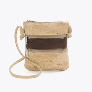 Natural Skin - Cork Small Crossbody Bag With Zipper | Christmas Present
