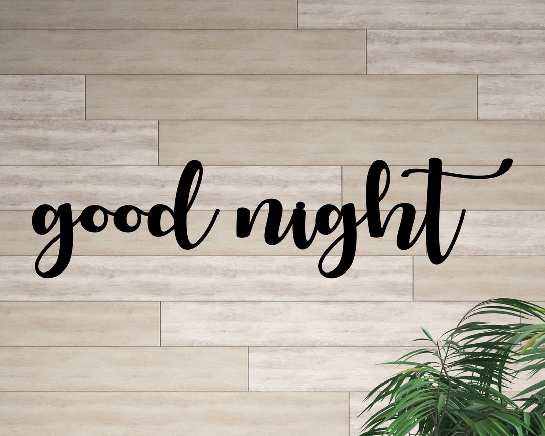 Good Night Metal Words Sign Bedroom Wall Art Decor Etsy