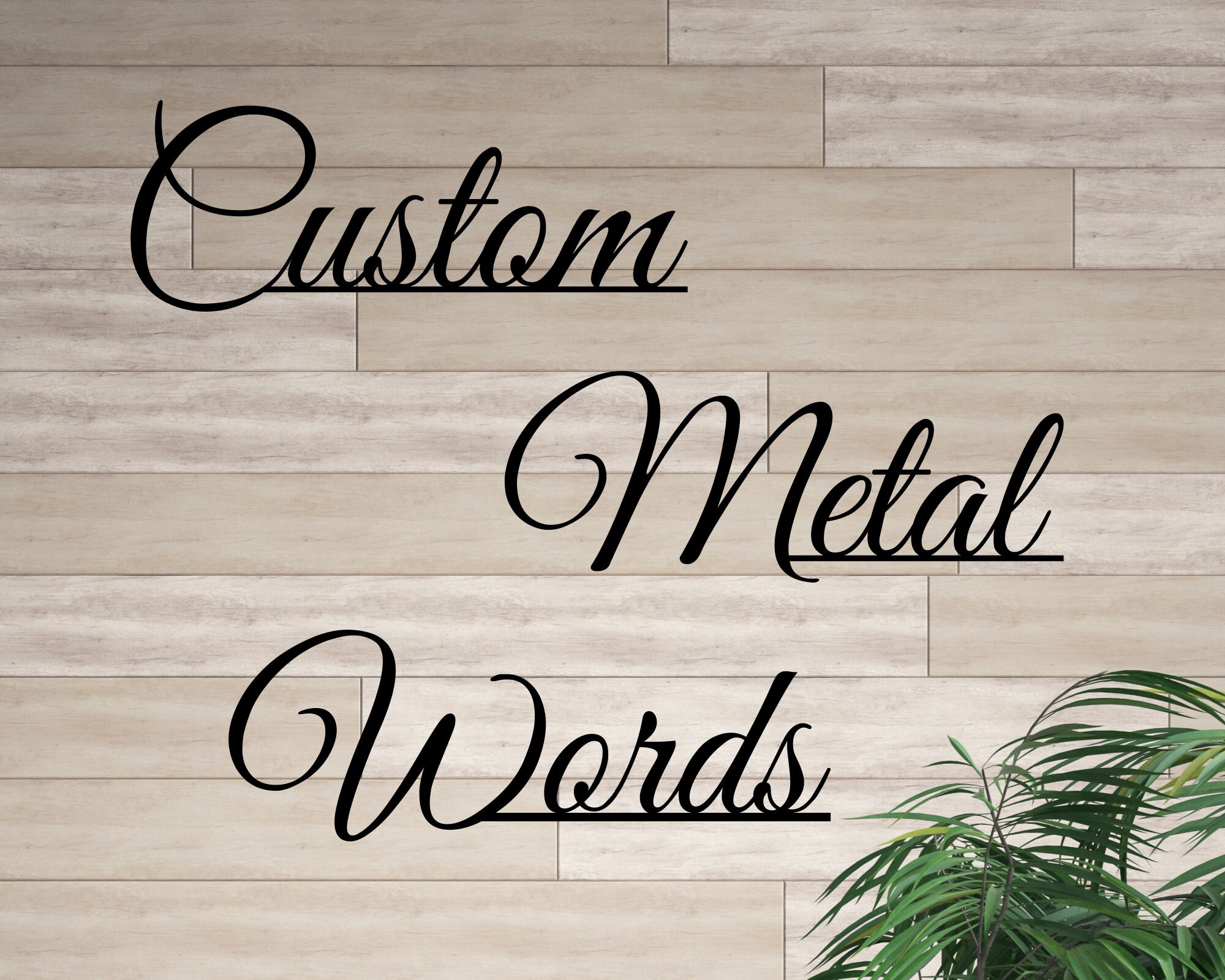 Custom Metal Words, Your Custom Text, Custom Name, Elegant Font Metal Words Etsy