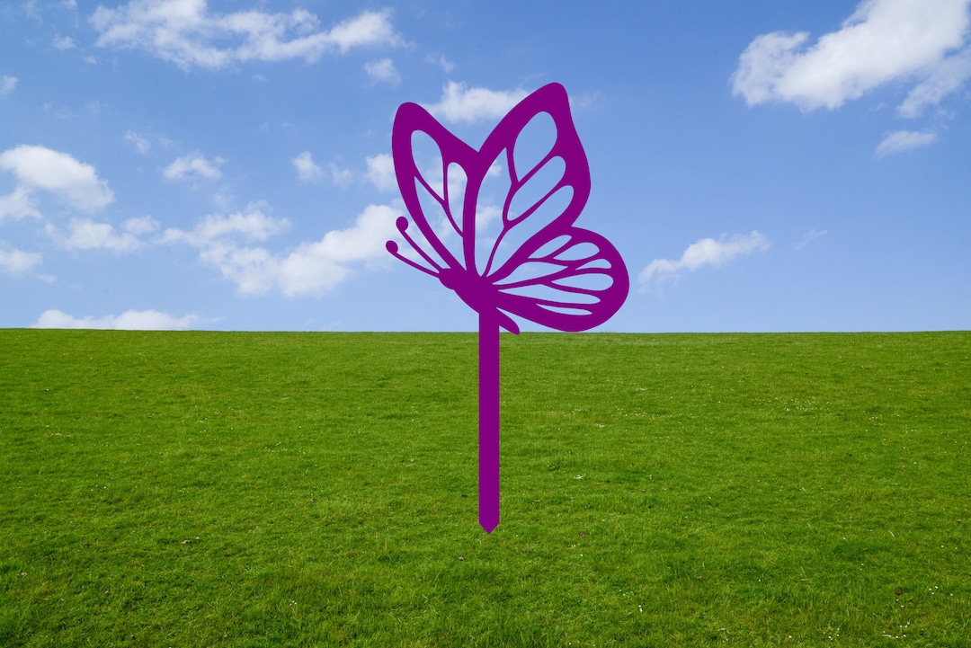 Butterfly Yard Stake Sign Side Butterfly Garden Stake Etsy