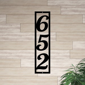 Vertical Metal House Numbers, 3 1/2" Wide Bold Metal Address Numbers