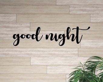 Good Night Metal Words Sign, Bedroom Wall Art Decor