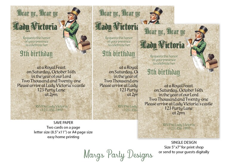 Editable Medieval Birthday Invitation Template Printable | Etsy