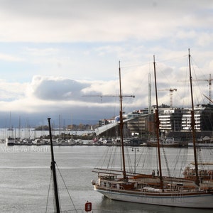 Olso Harbour, Oslo, Norvège, Photographie, Impression, Tirage d’art, Carte de vœux, Voile, Navires, Fjord