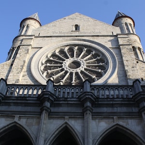 Catedral de Tournai, Fachada con rosetón, Bélgica, Fotografía, Grabado, Impresión de bellas artes, Tarjeta de felicitación, Vidrieras, Gótico, Medieval