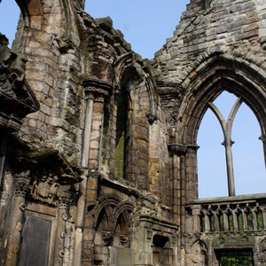 Holyrood Abbey, Édimbourg, Écosse, Photographie, Estampe, Tirage d’art, Carte de vœux, Architecture gothique, Histoire écossaise, Royal Mile