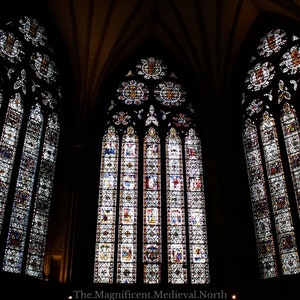 York Minster Chapter House, Vetrate, Fotografia, Stampa, Stampa Fine Art, Biglietto di auguri, Gotico, Medievale, Architettura, Inghilterra