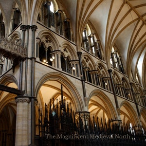 St. Hugh's Choir, Lincoln Cathedral Lincoln, Inghilterra, 1192-1200, Fotografia, Stampa, Stampa Fine Art, Biglietto di auguri, Isole britanniche, Gotico