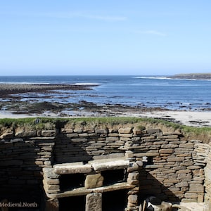 Skara Brae, Orkney Islands, Écosse (néolithique), Photographie, Estampe, Tirage d’art, Carte de vœux, Historique, Histoire écossaise, Mer du Nord