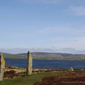 Stones of Stenness, Orkney Islands, Écosse (néolithique), Photographie, Estampe, Tirage d’art, Carte de vœux, Historique, Histoire, Écossais
