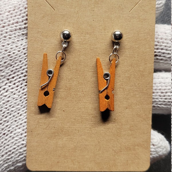 Clothespin Earrings Etsy