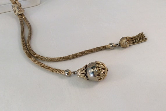 Signed Vintage Signed VENDOME Bolo Style Tassel Necklace