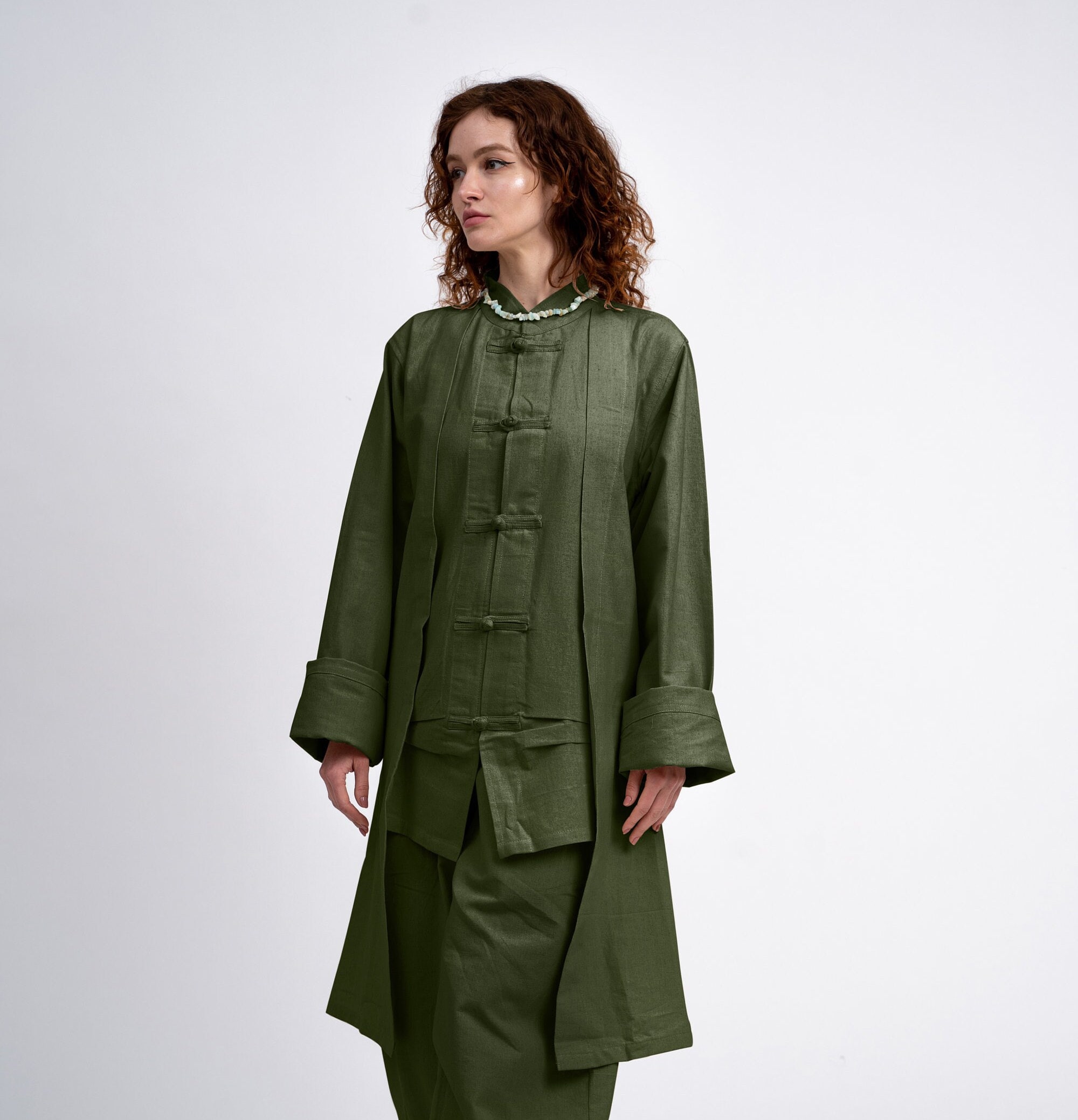 Cotton Kung Fu Jacket: Handmade Frog Button Zen Robe - Etsy