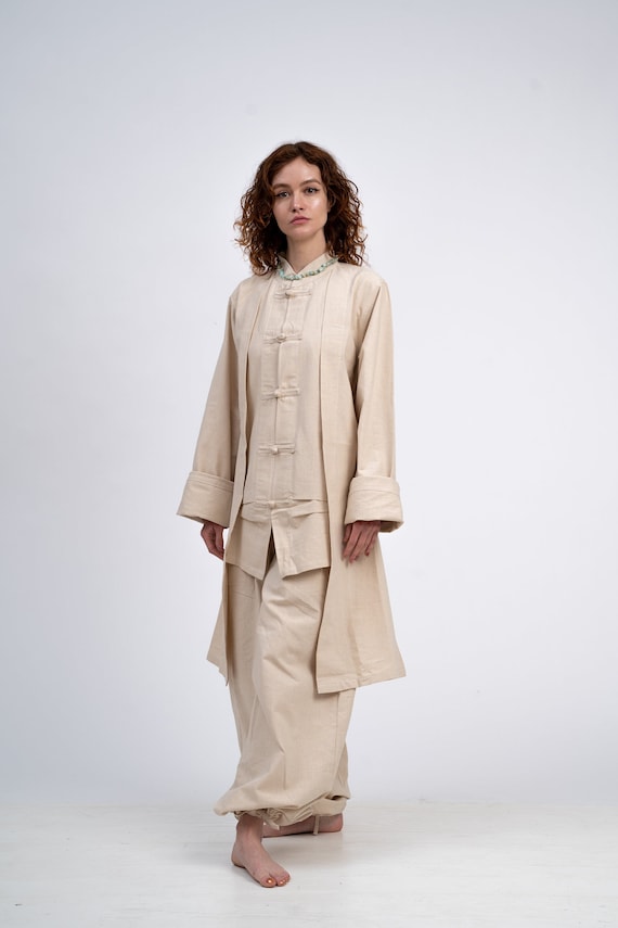 何でも揃う Kung Fu Tai Chi Outfit Zen Robes Shaolin Kung Fu Martial Clothing