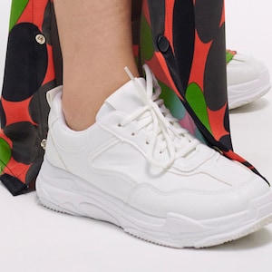All white dad sneakers top