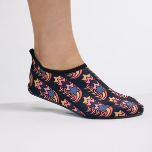 The Swinging Star Delight Beach Shoe | A Fab Scuba Style Slipper | Squishy Neoprene Sock Style Flat Perfect for Home & Away | Goose Taffy