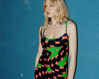 wicked jersey dress The Torque | A Twisted Piece for the Fabulously Extra | Spaghetti Strap in With Black Red and Green Print | Goose Taffy marquee‎-dresses-jumpsuits
