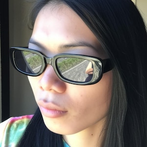 The Perfect Sunglasses | Glossy Black Frames with Black Lenses | Unisex Rectangle 90s y2k Rave Club Matrix Vibes All Black | Goose Taffy