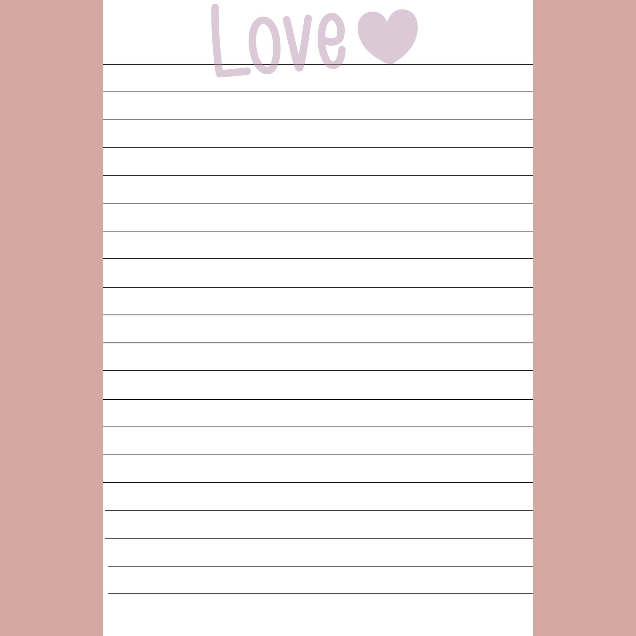 6x9 Lined Paper With Heart Love Print PDF for Kdp Interiors Etsy